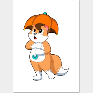 Fox with Umbrella Posters and Art